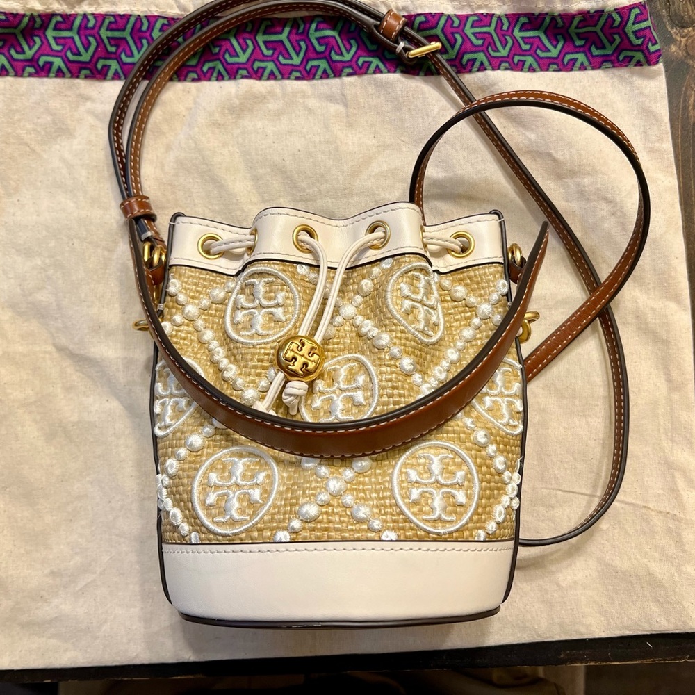 Tory Burch Mini T Monogram Bucket Bag